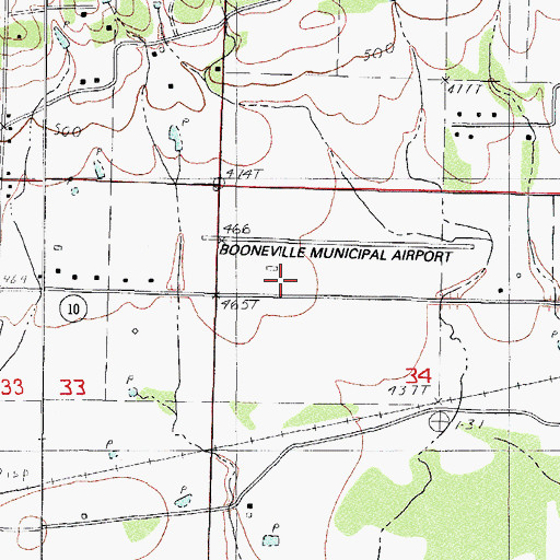 Topographic Map of Logan County Emergency Medical Service State Highway 10, AR