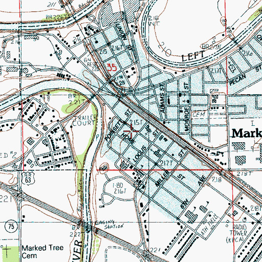 Topographic Map of Riverside Emergency Medical Service, AR