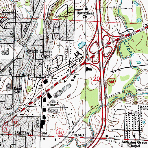 Topographic Map of Angel Care Emergency Medical Services - Van Buren, AR