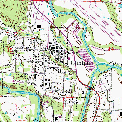 Topographic Map of Vital Link, Incorporated - Clinton (Ambulance Services), AR