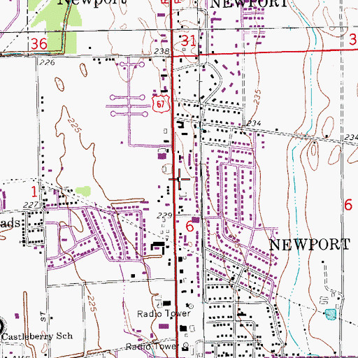Topographic Map of Newport Fire Department Ambulance, AR