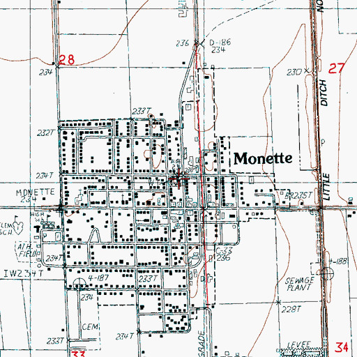 Topographic Map of Buffalo Island Emergency Medical Services, AR
