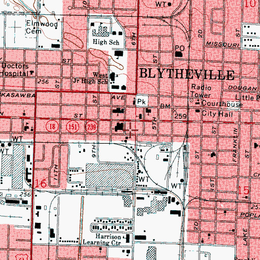 Topographic Map of Medic One Ambulance Service, AR