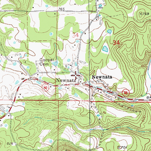 Topographic Map of Timbo Fire and Rescue Newnata, AR