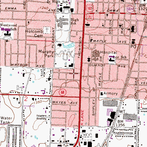 Topographic Map of Arkansas Paramed Transfer Service Springdale, AR