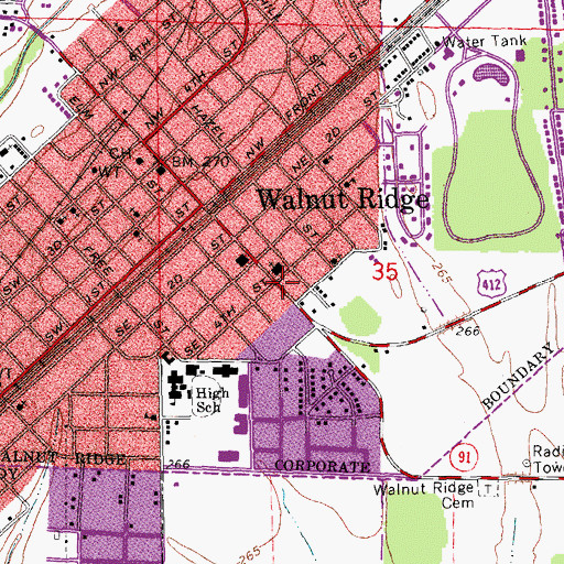 Topographic Map of Arkansas Excellent Transport, AR