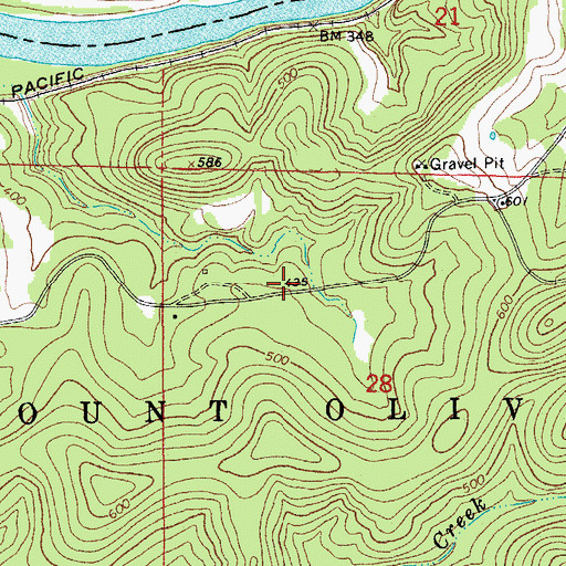 Topographic Map of Ruthie Mountain Volunteer Fire Department, AR