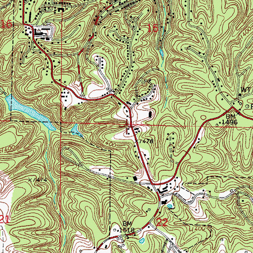 Topographic Map of Eureka Springs Fire Department Ambulance, AR