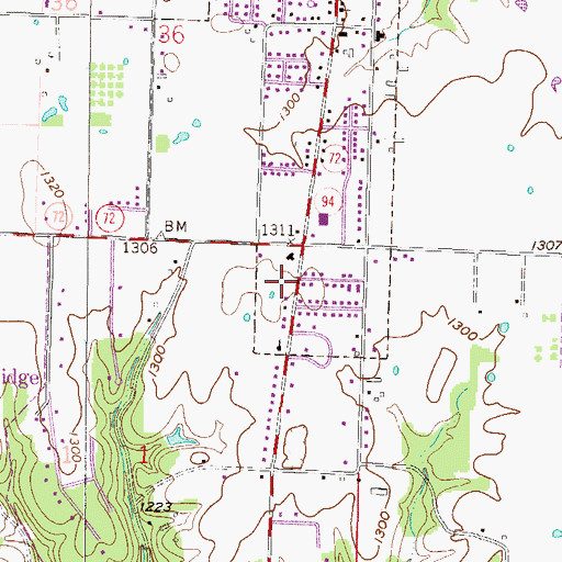 Topographic Map of Pea Ridge Ambulance Service, AR