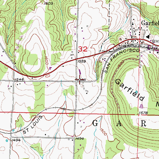 Topographic Map of Volunteer Ambulance Service Northeast Benton County, AR