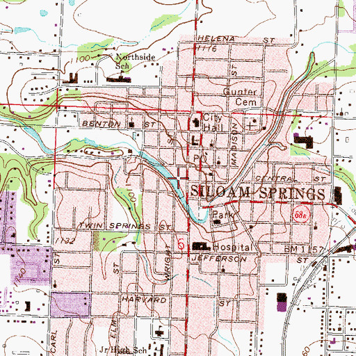 Topographic Map of Pulse Emergency Medical Services, AR