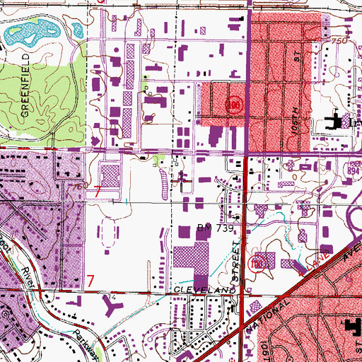Topographic Map of Rogers Memorial Hospital - West Allis, WI