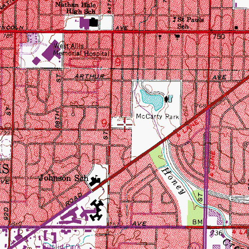 Topographic Map of Fred Zirkel Field, WI