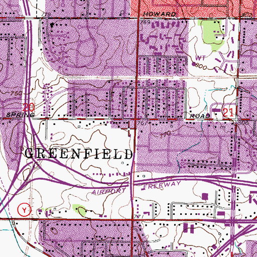 Topographic Map of Greenfield Fire Department Station 2, WI