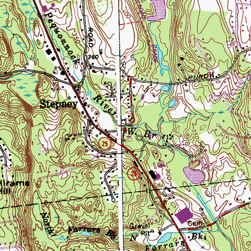 Topographic Map of West Branch Pequonnock River, CT
