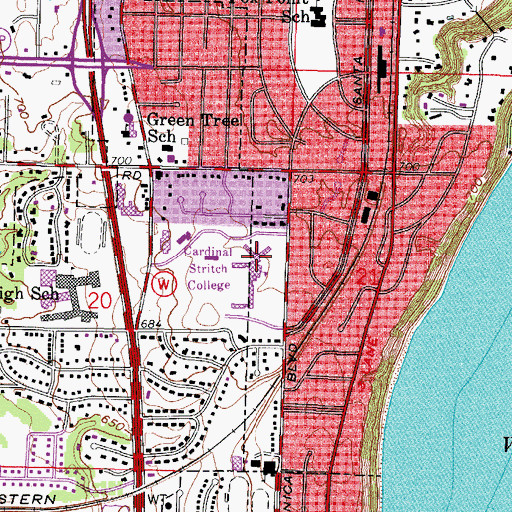 Topographic Map of Clare Hall, WI