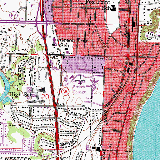 Topographic Map of Joan Steele Stein Center For Communication Studies/Fine Arts, WI