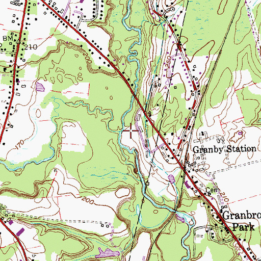 Topographic Map of West Branch Salmon Brook, CT