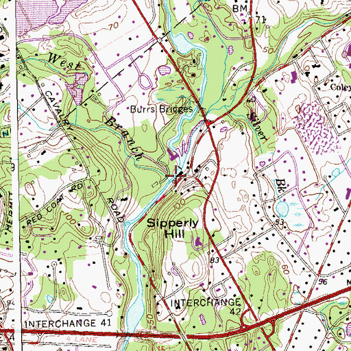 Topographic Map of West Branch Saugatuck River, CT