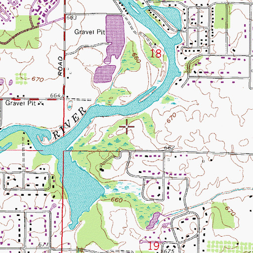 Topographic Map of River Forest Nature Preserve, WI