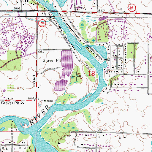 Topographic Map of Shoreland Nature Preserve, WI