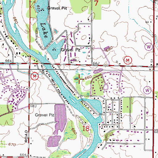 Topographic Map of Willow Bay Nature Preserve, WI