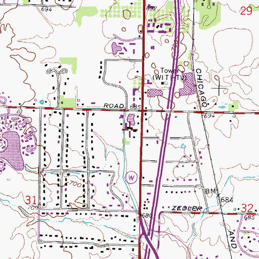 Topographic Map of Brooks Stevens Automotive Museum, WI