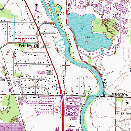 Topographic Map of River Barn Park, WI