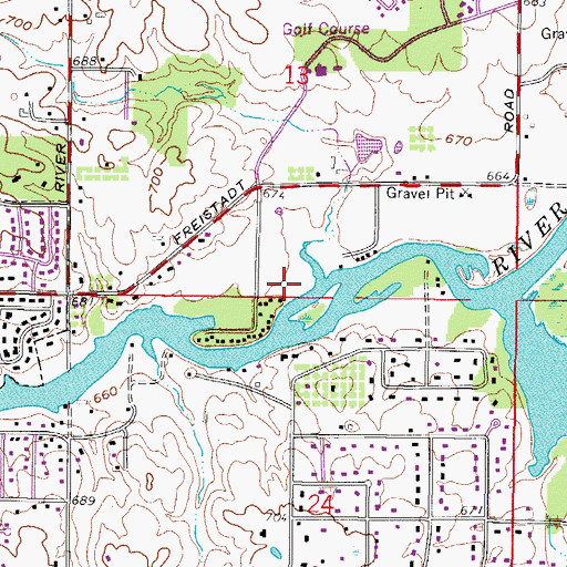 Topographic Map of Village Grove Park, WI