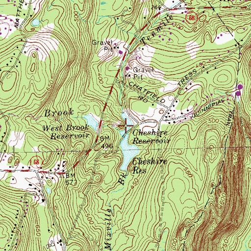 Topographic Map of West Brook, CT