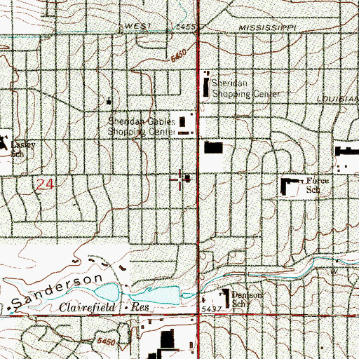 Topographic Map of Southwest Bible Chapel, CO