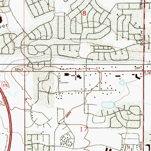 Topographic Map of Belleview Community Church, CO
