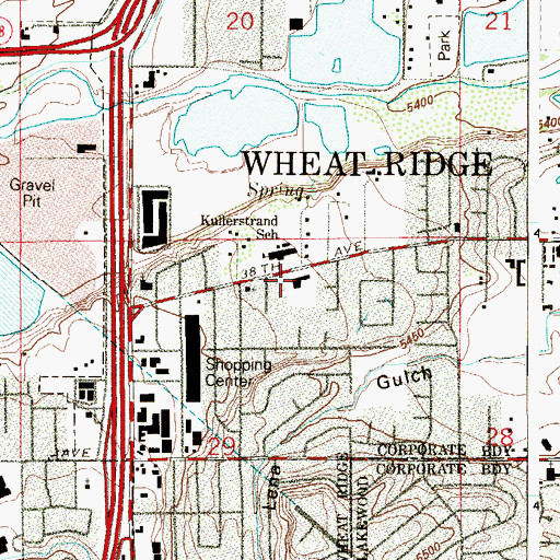 Topographic Map of Glory of God Lutheran Church, CO