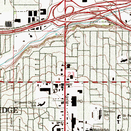 Topographic Map of Holy Cross Lutheran Church, CO