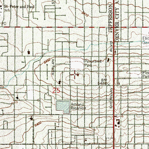 Topographic Map of Park View Bible Baptist Church, CO