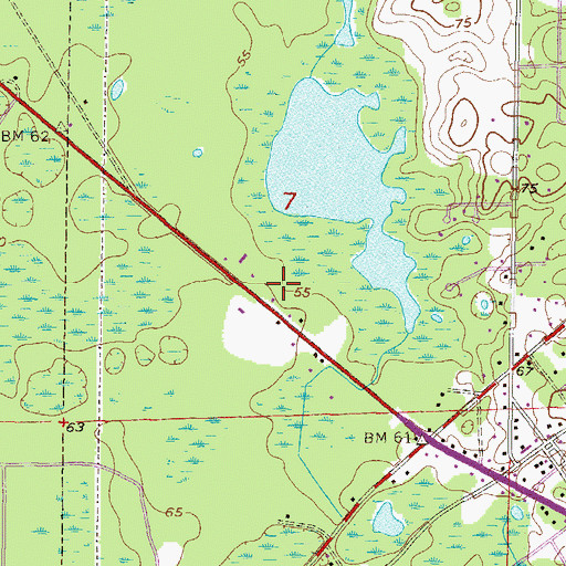 Topographic Map of Levy County Road Department, FL