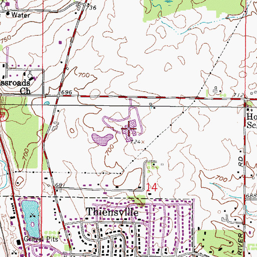 Topographic Map of Milwaukee Area Technical College-North Campus, WI