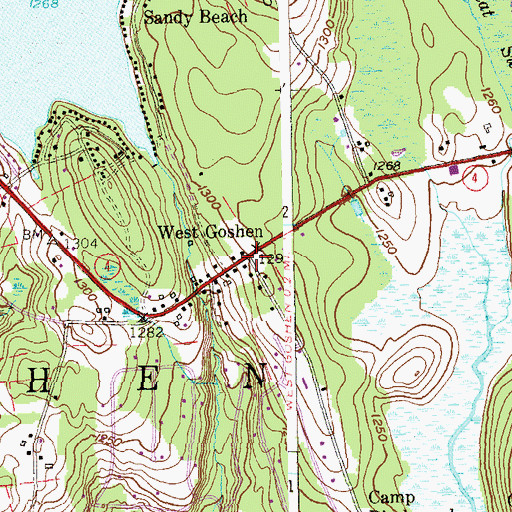 Topographic Map of West Goshen, CT