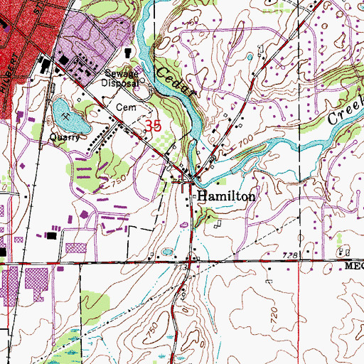 Topographic Map of Hamilton Park, WI