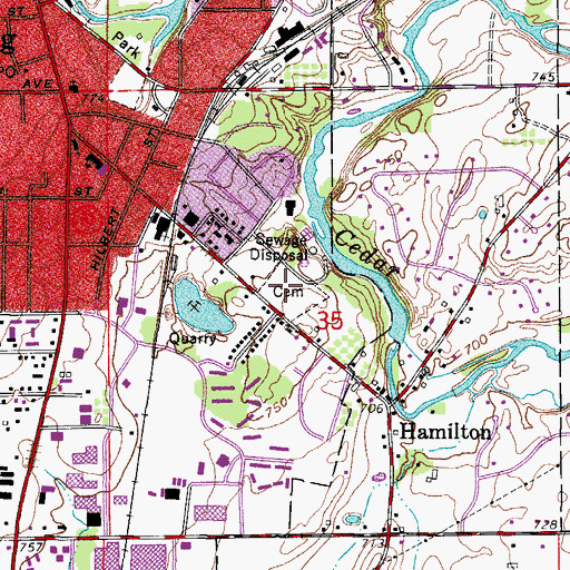 Topographic Map of Immanuel Cemetery, WI