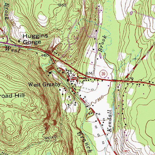 Topographic Map of West Granby, CT