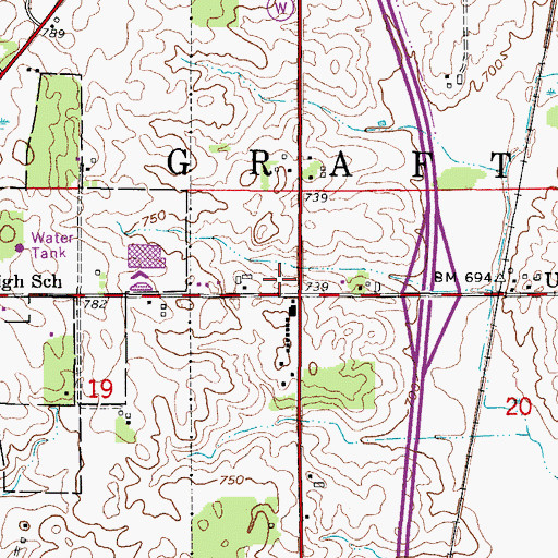 Topographic Map of Grafton Retail Center Shopping Center, WI
