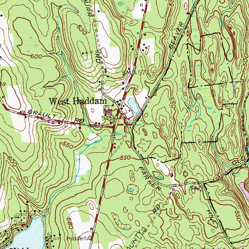 Topographic Map of West Haddam, CT