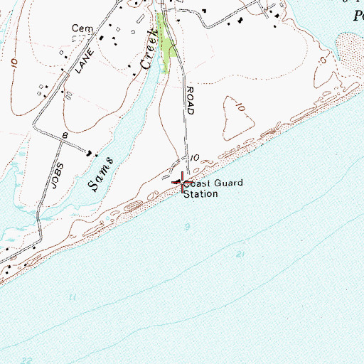 Topographic Map of Mecox Life Saving Station (historical), NY