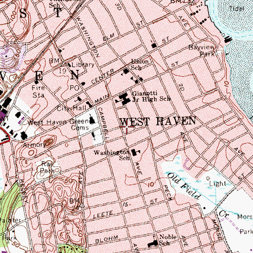 Topographic Map of West Haven, CT