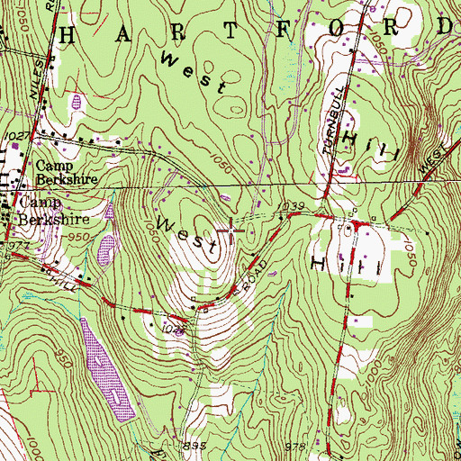 Topographic Map of West Hill, CT