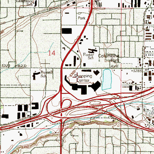 Topographic Map of Arcada Marketplace Shopping Center, CO