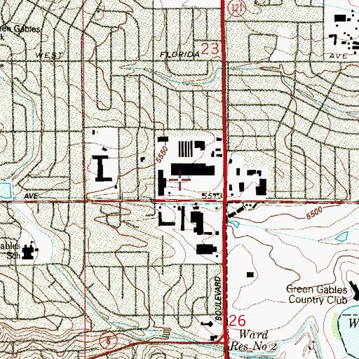 Topographic Map of Jewell Square Shopping Center, CO