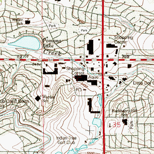 Topographic Map of Northridge Shopping Center, CO