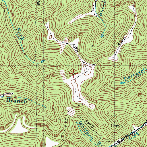 Topographic Map of Fredville Post Office (historical), KY